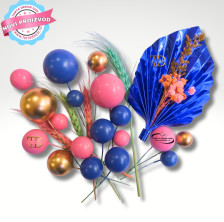Torta Dekor Set Za Dekoraciju - Baloni SET 07 (Zlatni-Plavi-Bubble Gum + Lepeza)